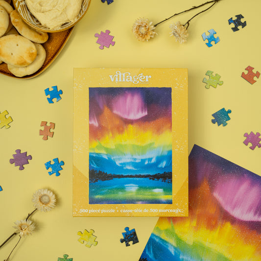 Villager Puzzle - Rainbow Northern Lights 500pc